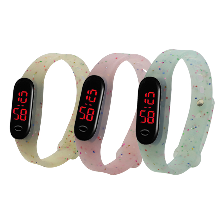 硅膠表帶，LED手環(huán)硅膠腕表帶，學(xué)生電子硅膠手表帶定制
